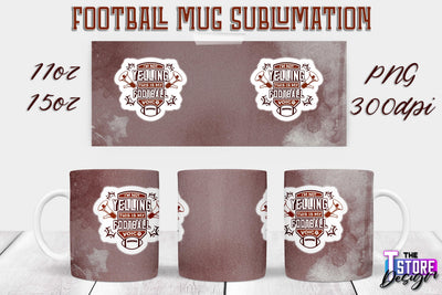 Football Mug PNG Design | Football Mug 11oz 15oz PNG | Sports Mom PNG Sublimation The T Store Design 