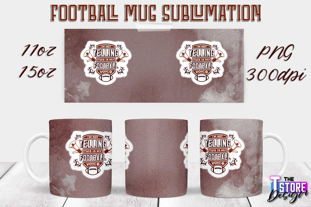Football Mug PNG Design | Football Mug 11oz 15oz PNG | Sports Mom PNG Sublimation The T Store Design 
