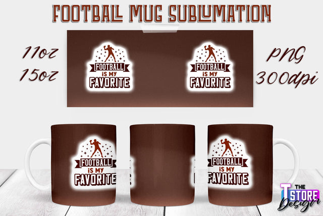 Football Mug PNG Design | Football Mug 11oz 15oz PNG | Sports Mom PNG Sublimation The T Store Design 