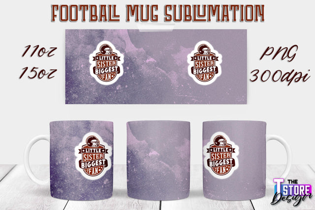 Football Mug PNG Design | Football Mug 11oz 15oz PNG | Sports Mom PNG Sublimation The T Store Design 