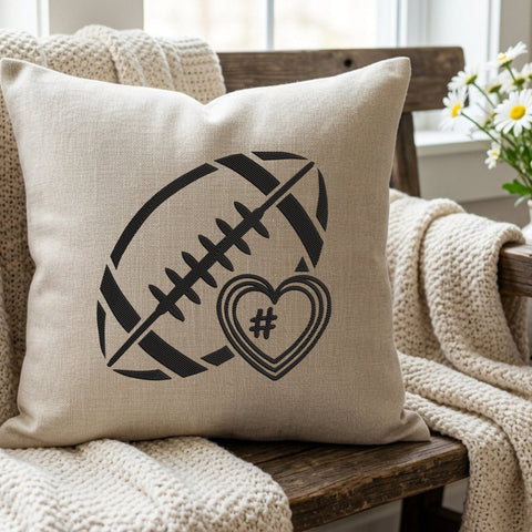 Football Number Heart Embroidery Design – Personalized Football Mom Player Number Machine Embroidery File Embroidery/Applique DESIGNS PatternFeed8 