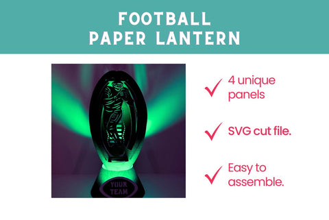 Football Paper Lantern and Stand 3D SVG SVG Dots-A-Lot 