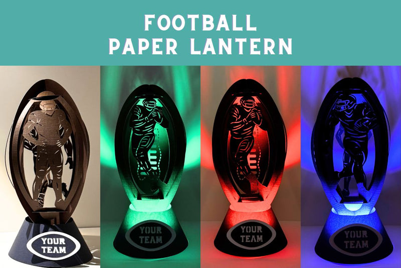 Football Paper Lantern and Stand 3D SVG SVG Dots-A-Lot 