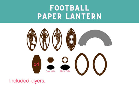 Football Paper Lantern and Stand 3D SVG SVG Dots-A-Lot 
