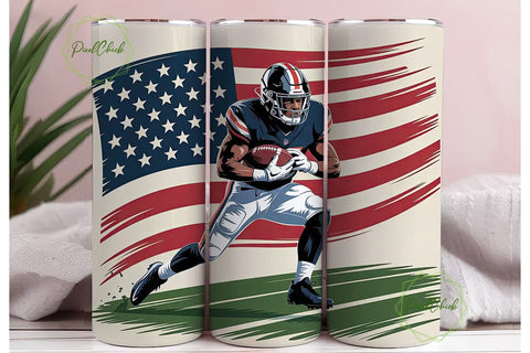 Football Player 20oz Tumbler Wrap Sublimation PixelChick 