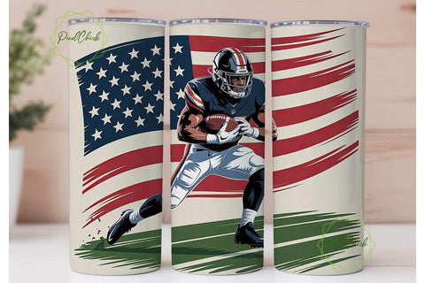 Football Player 20oz Tumbler Wrap Sublimation PixelChick 