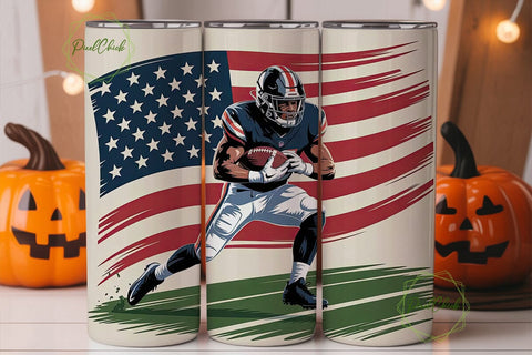 Football Player 20oz Tumbler Wrap Sublimation PixelChick 
