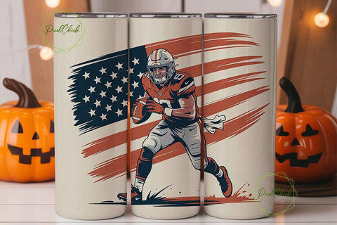 Football Player 20oz Tumbler Wrap Sublimation PixelChick 