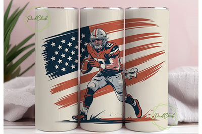 Football Player 20oz Tumbler Wrap Sublimation PixelChick 