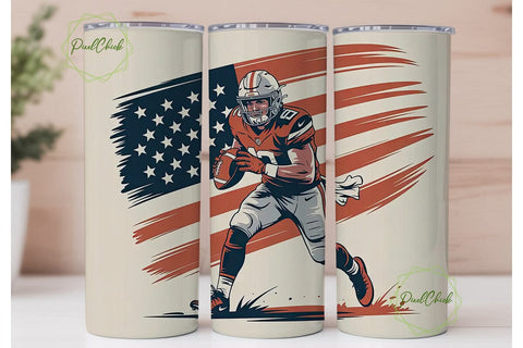 Football Player 20oz Tumbler Wrap Sublimation PixelChick 