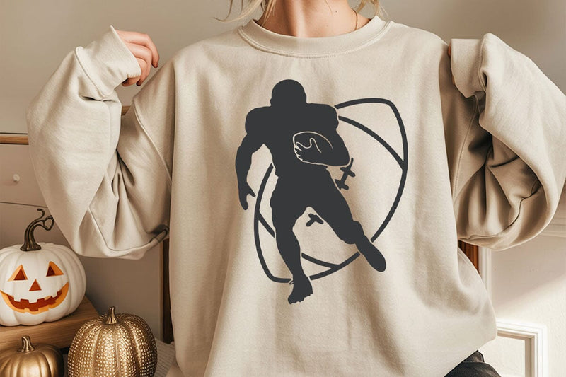 Football Player Ball Contour Vector Files for Cricut, Silhouette SVG DesignDestine 