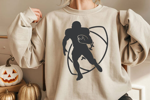 Football Player Ball Contour Vector Files for Cricut, Silhouette SVG DesignDestine 