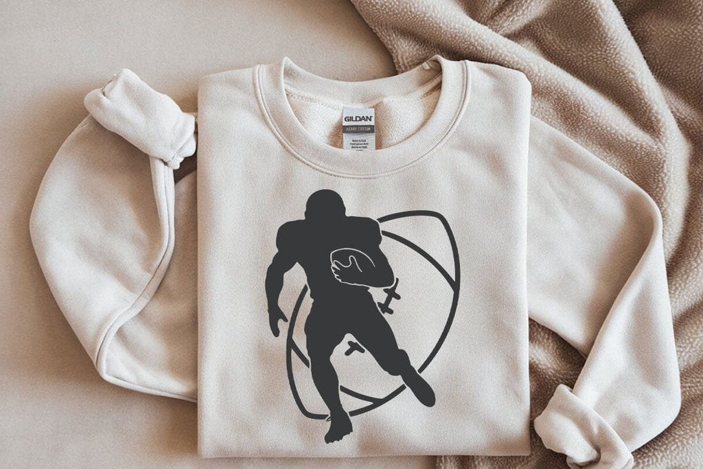 Football Player Ball Contour Vector Files for Cricut, Silhouette - So ...