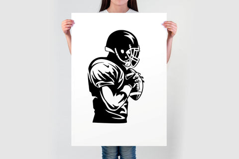 Football Player Monogram SVG, American Football Svg Dxf File SVG TonisArtStudio 