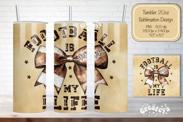 Football quote Football Tumbler Wrap Seamless 20oz Skinny Tumbler Wrap PNG Retro Sublimation Design Sublimation Createya Design 