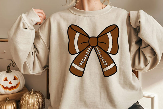 Football Ribbon Bow Svg, Football Coquette Svg, Football Hair Ribbon Png SVG DesignDestine 