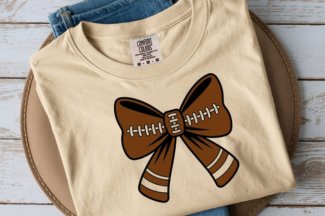 Football Ribbon Bow Svg, Football Coquette Svg, Football Hair Ribbon Png SVG DesignDestine 