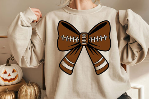 Football Ribbon Bow Svg, Football Coquette Svg, Football Hair Ribbon Png SVG DesignDestine 