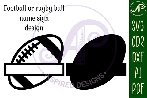 Football/ Rugby ball Name sign svg laser cut template SVG APInspireddesigns 