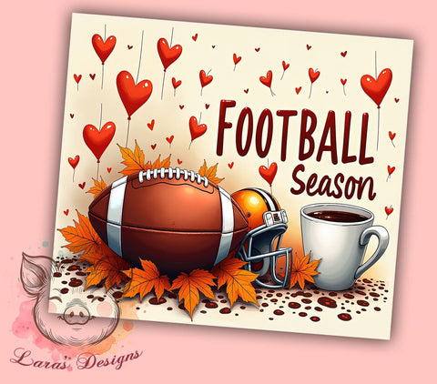 Football Season 20 oz Skinny Tumbler Sublimation Design, Straight & Tapered Tumbler Png, Fall Football Tumbler Png, Digital Download PNG Sublimation Lara' s Designs 