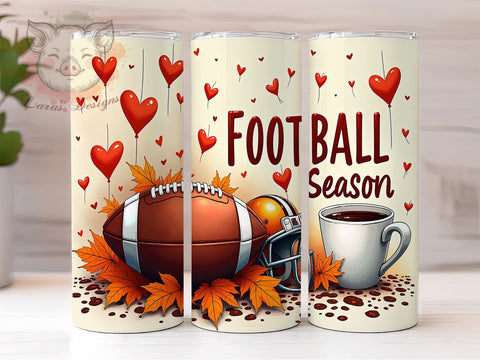 Football Season 20 oz Skinny Tumbler Sublimation Design, Straight & Tapered Tumbler Png, Fall Football Tumbler Png, Digital Download PNG Sublimation Lara' s Designs 