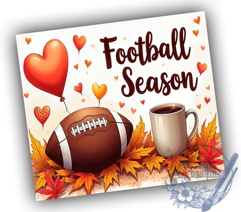 Football Season 20oz Skinny Tumbler PNG, Fall Football Tumbler Sublimation Wrap, Straight & Tapered Tumbler Wrap, Instant Digital Download Sublimation ToriDesigns 