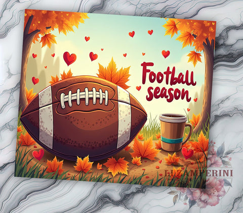 Football Season 20oz Tumbler Wrap PNG, Fall Football Tumbler PNG Sublimation Design, Straight & Tapered Tumbler Wrap, Instant Digital Download Sublimation Li Zamperini 
