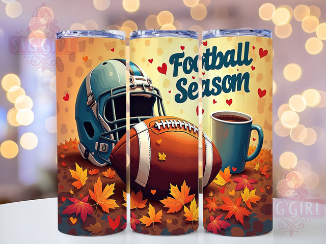 Football Season 20oz Tumbler Wrap Sublimation Design, Straight Tapered Tumbler Wrap, Fall Football Tumbler Png, Instant Digital Download Sublimation SvggirlplusArt 