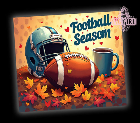 Football Season 20oz Tumbler Wrap Sublimation Design, Straight Tapered Tumbler Wrap, Fall Football Tumbler Png, Instant Digital Download Sublimation SvggirlplusArt 