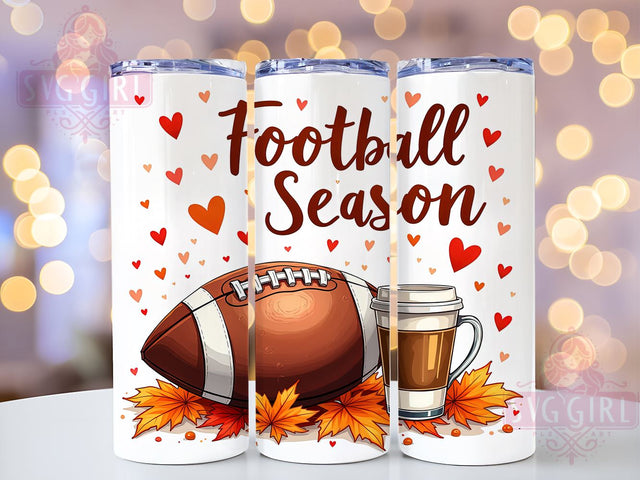 Football Season 20oz Tumbler Wrap Sublimation Design, Straight Tapered Tumbler Wrap, Fall Football Tumbler Png, Instant Digital Download Sublimation SvggirlplusArt 