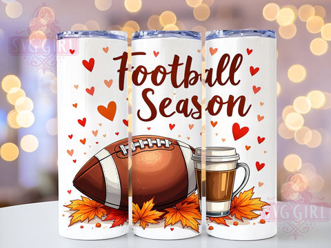 Football Season 20oz Tumbler Wrap Sublimation Design, Straight Tapered Tumbler Wrap, Fall Football Tumbler Png, Instant Digital Download Sublimation SvggirlplusArt 