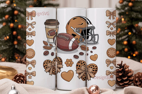Football Season 20oz Tumbler Wrap Sublimation DesignSVG 
