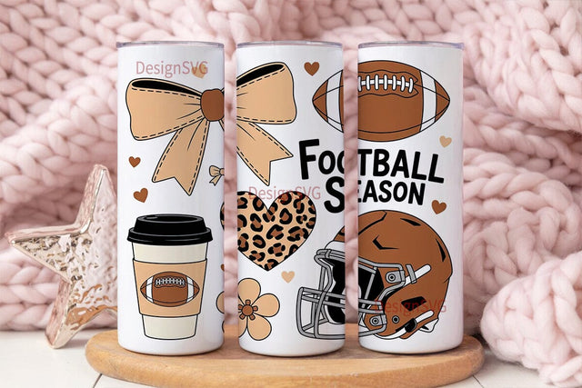 Football Season 20oz Tumbler Wrap Sublimation DesignSVG 
