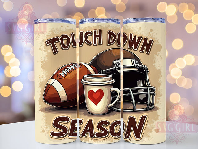 Football Season Tumbler, Touchdown Tumbler, 20oz Sublimation, Sports Fan Gift, Game Day Decor, Fall Football Drinkware, Instant Digital Download Sublimation SvggirlplusArt 