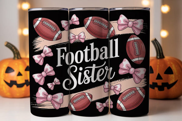 Football Sister 20oz Tumbler Wrap SVG DesignSVG 