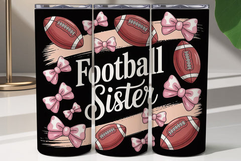 Football Sister 20oz Tumbler Wrap SVG DesignSVG 