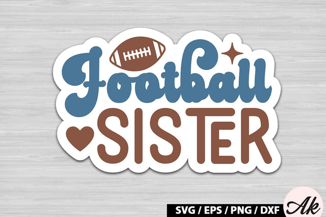 Football sister Retro Stickers SVG akazaddesign 