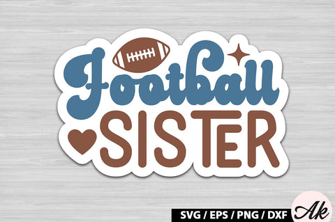 Football sister Retro Stickers SVG akazaddesign 