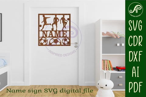 Football - Soccer male name sign svg laser SVG APInspireddesigns 