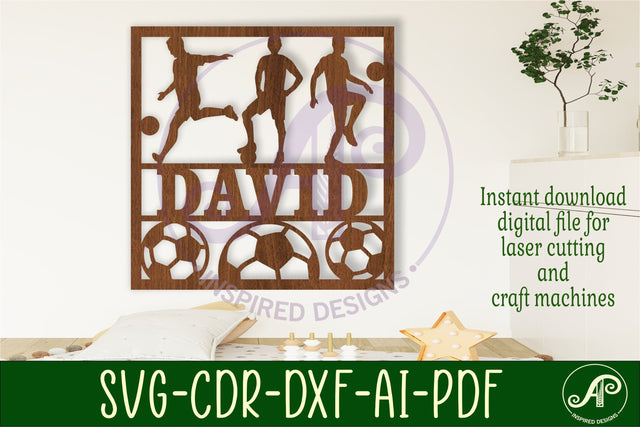 Football - Soccer male name sign svg laser SVG APInspireddesigns 