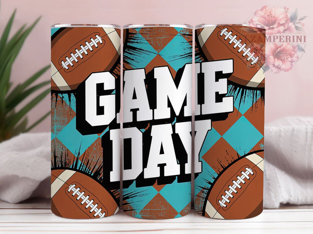Football Sports Fan Game Day Tumbler, Sports Fan Cup, 20Oz Skinny Tumbler Wrap, Football Sublimation Design, Tailgate Party Drinkware, Football Gift Idea, Digital Sports Cup Art Sublimation Li Zamperini 