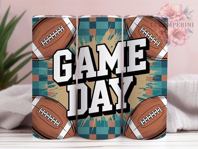 Football Sports Fan Game Day Tumbler, Sports Fan Cup, 20Oz Skinny Tumbler Wrap, Football Sublimation Design, Tailgate Party Drinkware, Football Gift Idea, Digital Sports Cup Art Sublimation Li Zamperini 