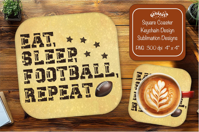 Football Square coaster png Football quote Square coaster sublimation designs Sublimation Createya Design 
