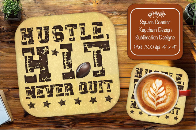 Football Square coaster png Football quote Square coaster sublimation designs Sublimation Createya Design 