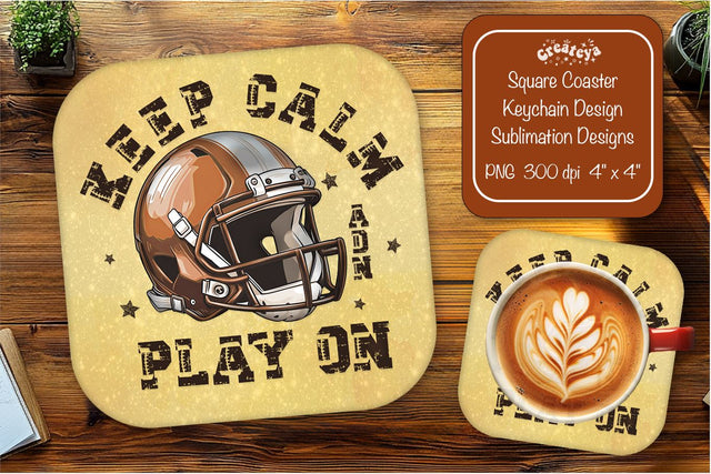 Football Square coaster png Football quote sublimation designs Sublimation Createya Design 