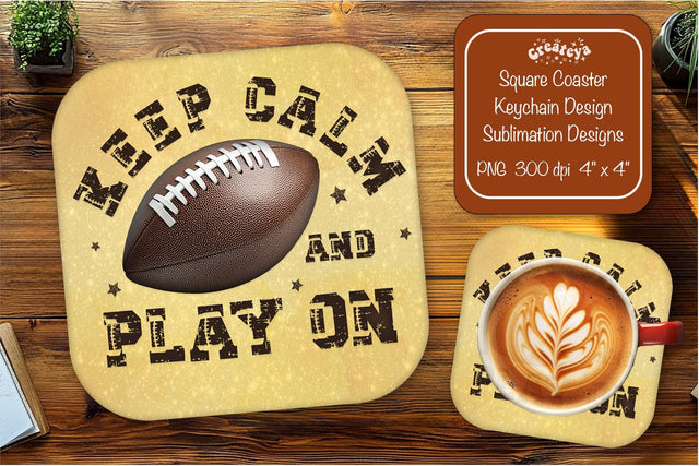 Football Square coaster png Football quote sublimation designs Sublimation Createya Design 
