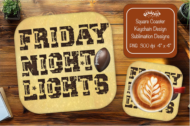 Football Square coaster png Football quote sublimation designs Sublimation Createya Design 