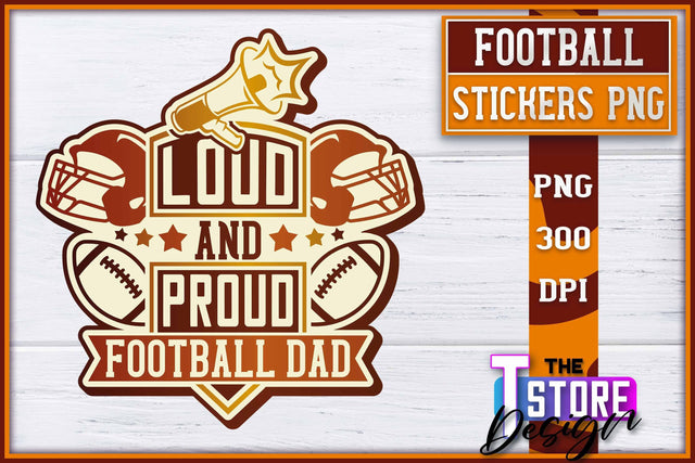 Football Sticker PNG Design | Football Mom PNG | Sports Mom PNG Sublimation The T Store Design 