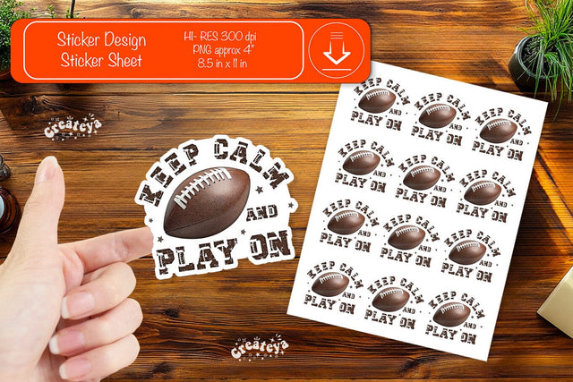Football Stickers PNG printable stickers Print and cut stickers American football png Sublimation Createya Design 