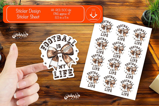Football Stickers PNG printable stickers Print and cut stickers American football png Sublimation Createya Design 